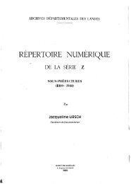 Sous-préfectures (1800-1940) - Archives départementales des Landes