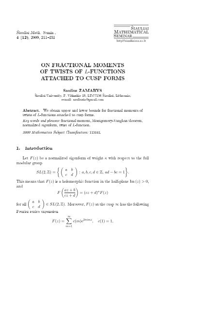 on fractional moments of twists of l-functions attached to cusp forms