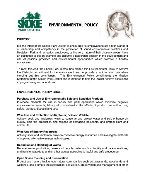 ENVIRONMENTAL POLICY - Skokie Park District