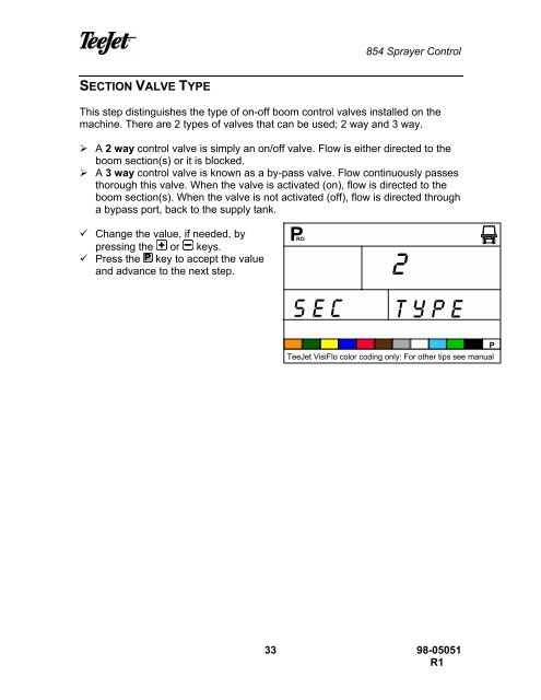 TeeJet 854 Operating Manual_98-05051 R1