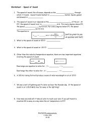 12-02,03 - Worksheet - Speed of Sound