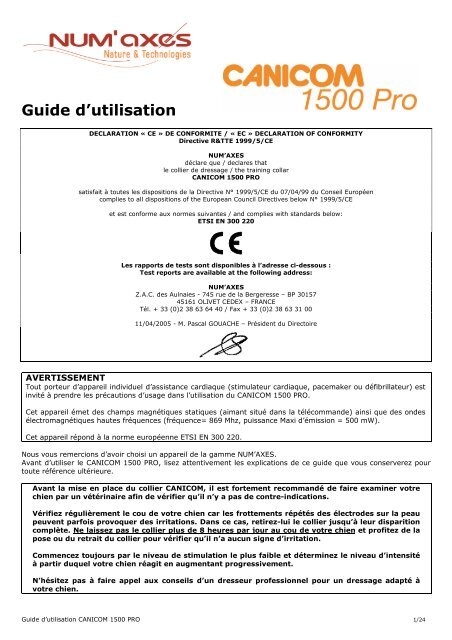 canicom 1500 pro - Num'Axes