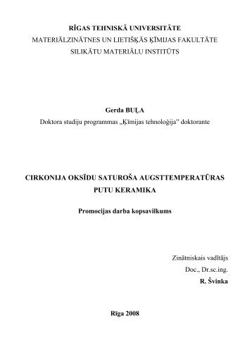 RĪGAS TEHNISKĀ UNIVERSITĀTE - Aleph Files