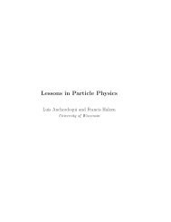 Lessons in Particle Physics - Center for Gravitation and Cosmology