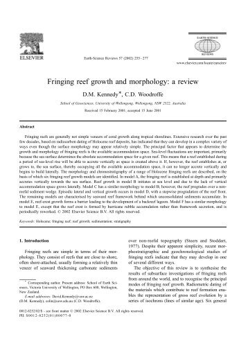 Fringing reef growth and morphology: a review