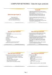 COMPUTER NETWORKS â Data link layer protocols