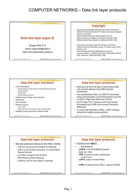 COMPUTER NETWORKS â Data link layer protocols