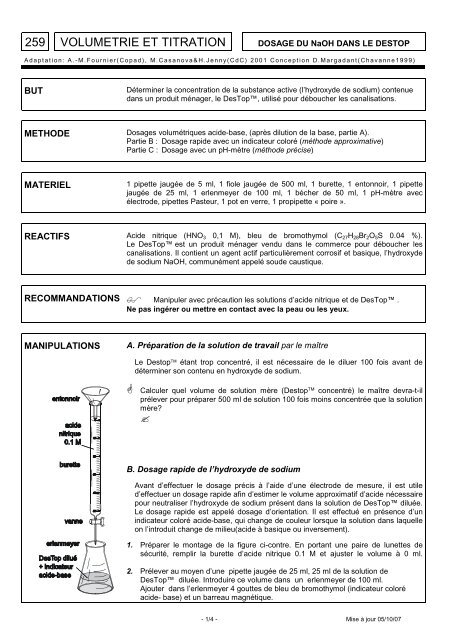 259 dosage NaOH Destop sept2007 - Ge.ch