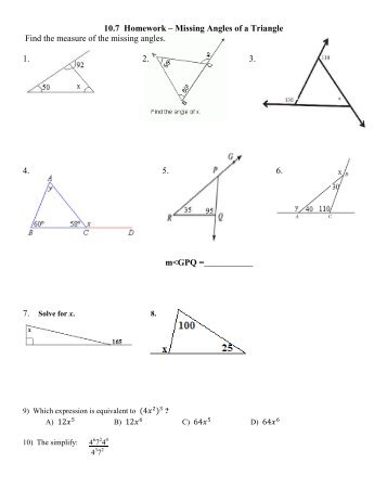 Worksheet - Van Ripers Math Class