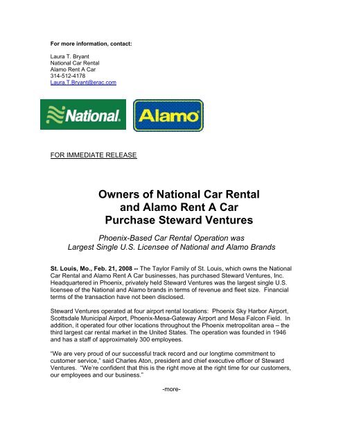 Owners of National Car Rental and Alamo Rent A Car Purchase ...