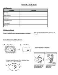 Cell Test StudyGuide - Century Life Science