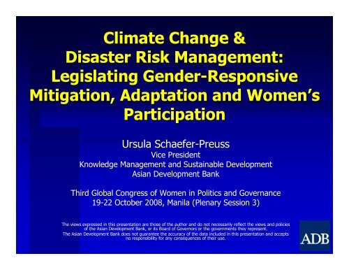 Climate Change & Disaster Risk Management ... - CAPWIP