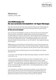 Medientext - Oberaargau Tourismus