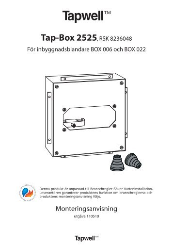 Monteringsanvisning - Tapwell