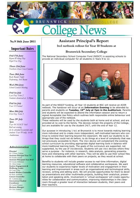BSC News No.9V2.pdf - Brunswick Secondary College