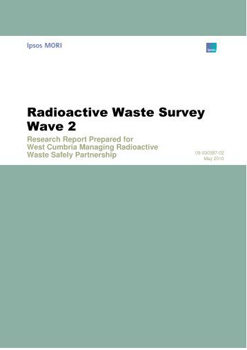 Radioactive Waste Survey Wave 2 - West Cumbria MRWS Partnership
