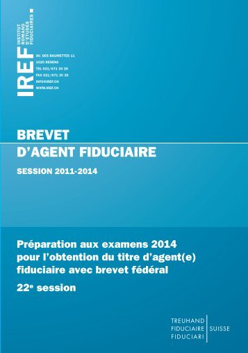 brevet d'agent fiduciaire - IREF