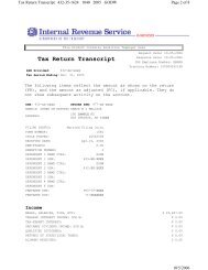 Sample of an IRS Tax Return Transcript and a Schedule E