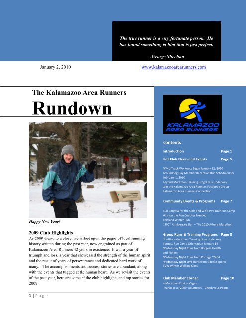 Rundownwsletter - Kalamazoo Area Runners