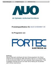 Produktspezifikation für AUO G185XW01 V0 Im ... - Fortec AG