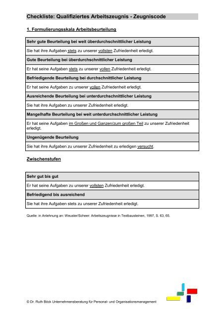 Checkliste Qualifiziertes Arbeitszeugnis Bewerberaktiv