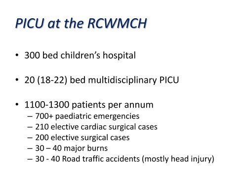 Andrew Argent Criteria for admission and refusal to PICU