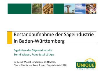 Bernd Wippel - Clusterinitiative Forst und Holz Baden-WÃ¼rttemberg