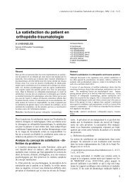 La satisfaction du patient en orthopÃ©die-traumatologie - AcadÃ©mie ...