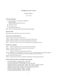 CURRICULUM VITAE - Publications de la SMF