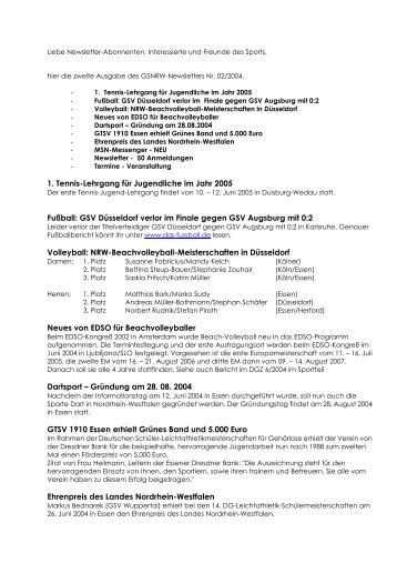 Newsletter 02/2004 - GehÃ¶rlosen-Sportverband Nordrhein ...