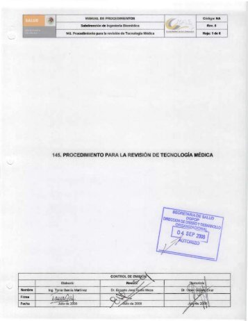 145. Procedimiento para la revisiÃ³n de TecnologÃ­a MÃ©dica - Centro ...