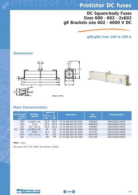 Protistor DC fuses