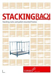 Stacking racks and pallet-mounted frames