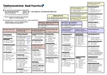 Telefonverzeichnis Stadt - Stadt Papenburg