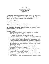 St. Patrick Parish Pastoral Council Meeting Minutes May 9, 2011 ...