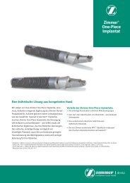 ZimmerÃ‚Â® One-Piece Implantat - Zimmer Dental GmbH