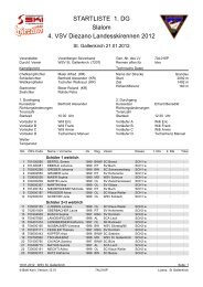 STARTLISTE 1. DG Slalom 4. VSV Diezano Landesskirennen 2012