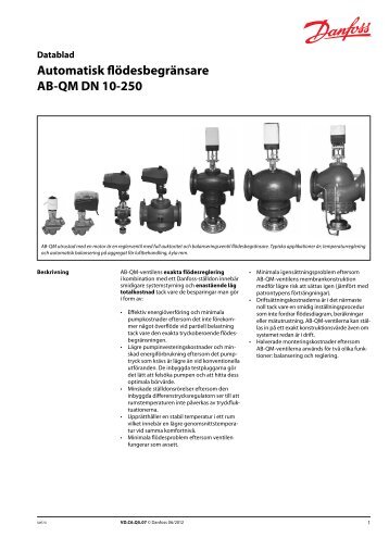 Automatisk flÃ¶desbegrÃ¤nsare AB-QM DN 10-250 - Danfoss VÃ¤rme