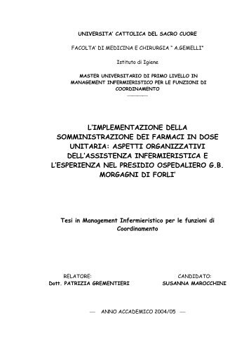 l'implementazione della somministrazione dei farmaci in ... - chittalink