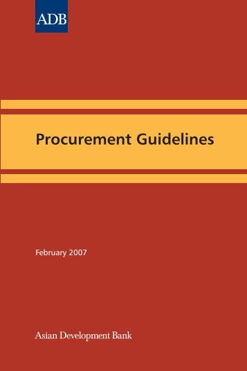 ADB Procurement Guidelines.