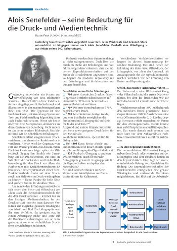 Alois Senefelder – seine Bedeutung für die Druck- und Medientechnik