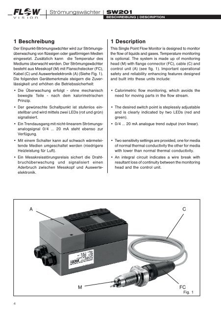 StrÃ¶mungswÃ¤chter | SW201 Flow Monitor | SW201 - FlowVision GmbH