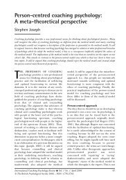 Person-centred coaching psychology: A meta-theoretical perspective