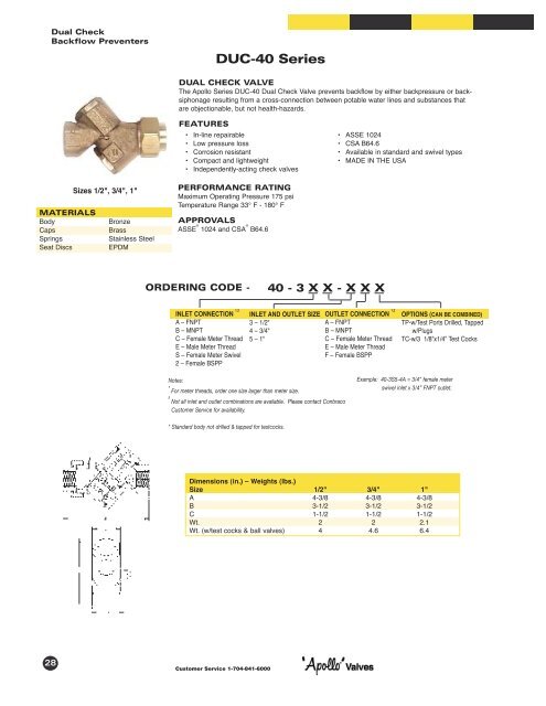 Catalog: Backflow Preventers - Diamond Head Sprinkler Supply