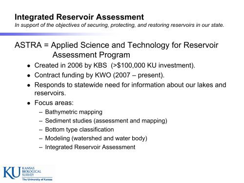 Bathymetric Mapping and Sediment Studies in Kansas Reservoirs ...