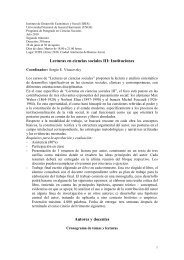 Lecturas en ciencias sociales III: Instituciones Autores y ... - IDES