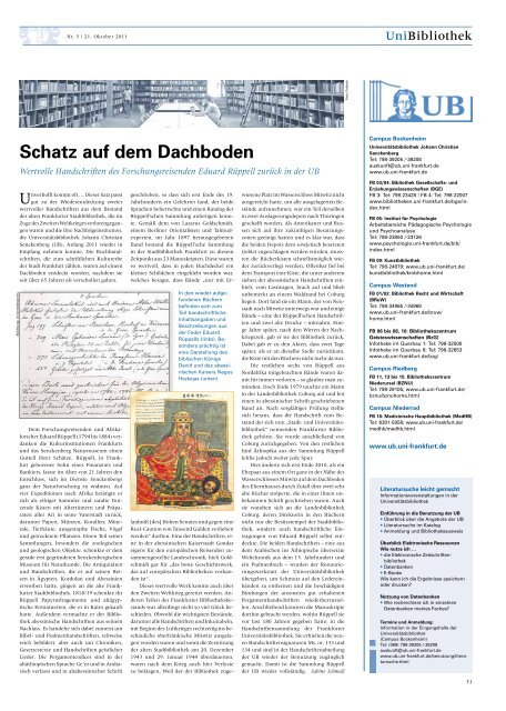 UniReport 5/11 | Goethe-Universität Frankfurt