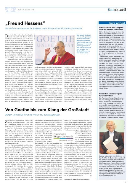 UniReport 5/11 | Goethe-Universität Frankfurt