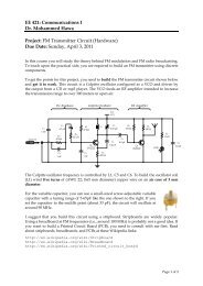 EE 421: Communications I Dr. Mohammed Hawa Project: FM ... - FET