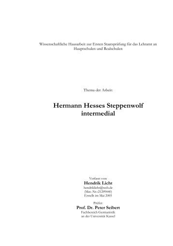 Hermann Hesses Steppenwolf intermedial